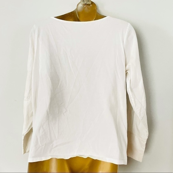 Zara white blouse long sleeve top big button - Picture 4 of 6
